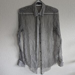 Theory Black and White Gingham Women's Shirt